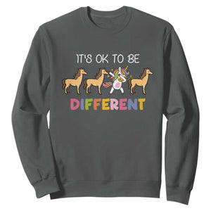 Unicorn Autism Sweatshirt Acceptance It's Ok To Be Different TS02 Dark Heather Printyourwear