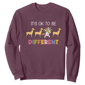 Unicorn Autism Sweatshirt Acceptance It's Ok To Be Different TS02 Maroon Printyourwear