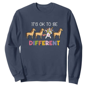 Unicorn Autism Sweatshirt Acceptance It's Ok To Be Different TS02 Navy Printyourwear