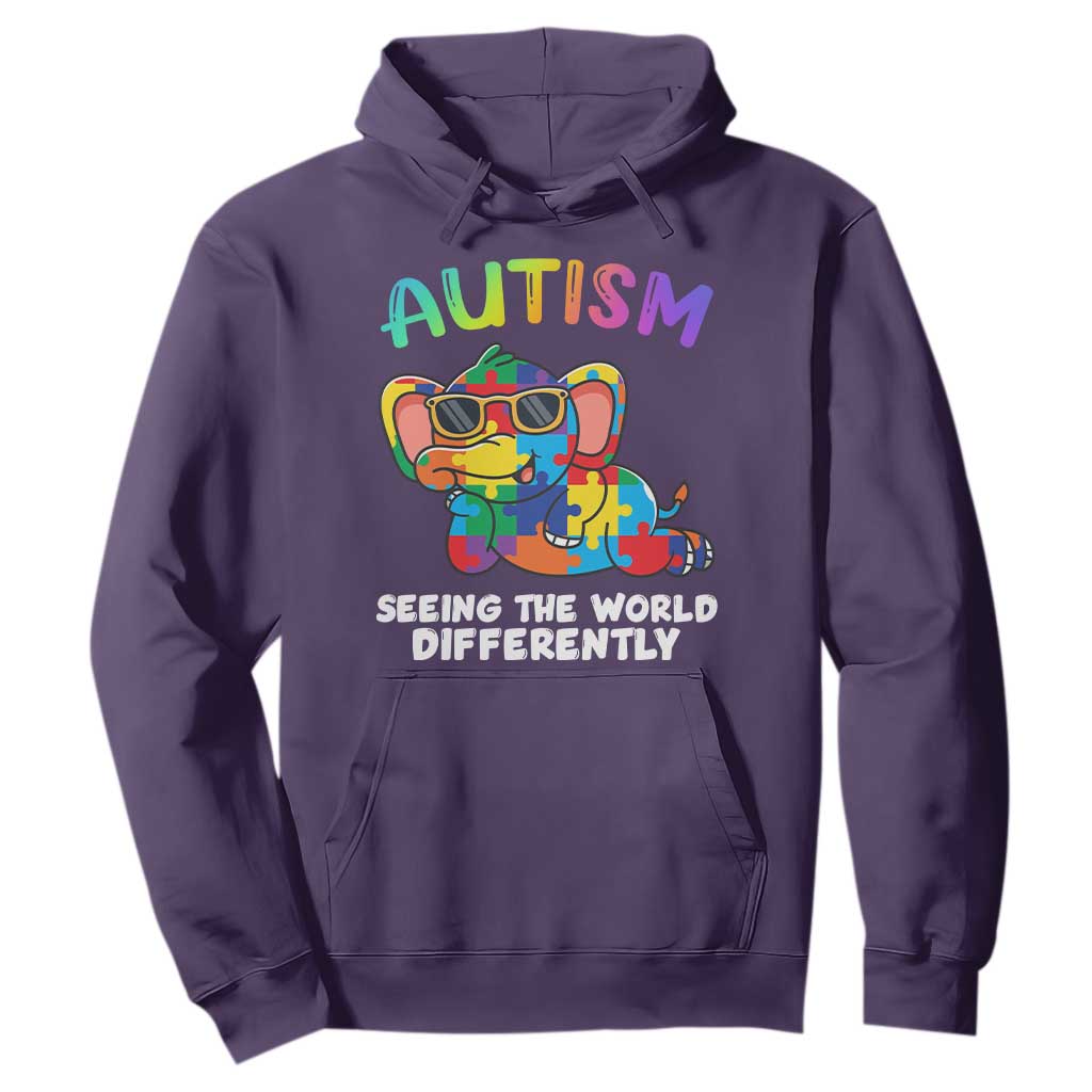 Autism Awareness Elephant Hoodie Seeing The World Differently Spectrum Puzzle Piece TS02 Purple Printyourwear