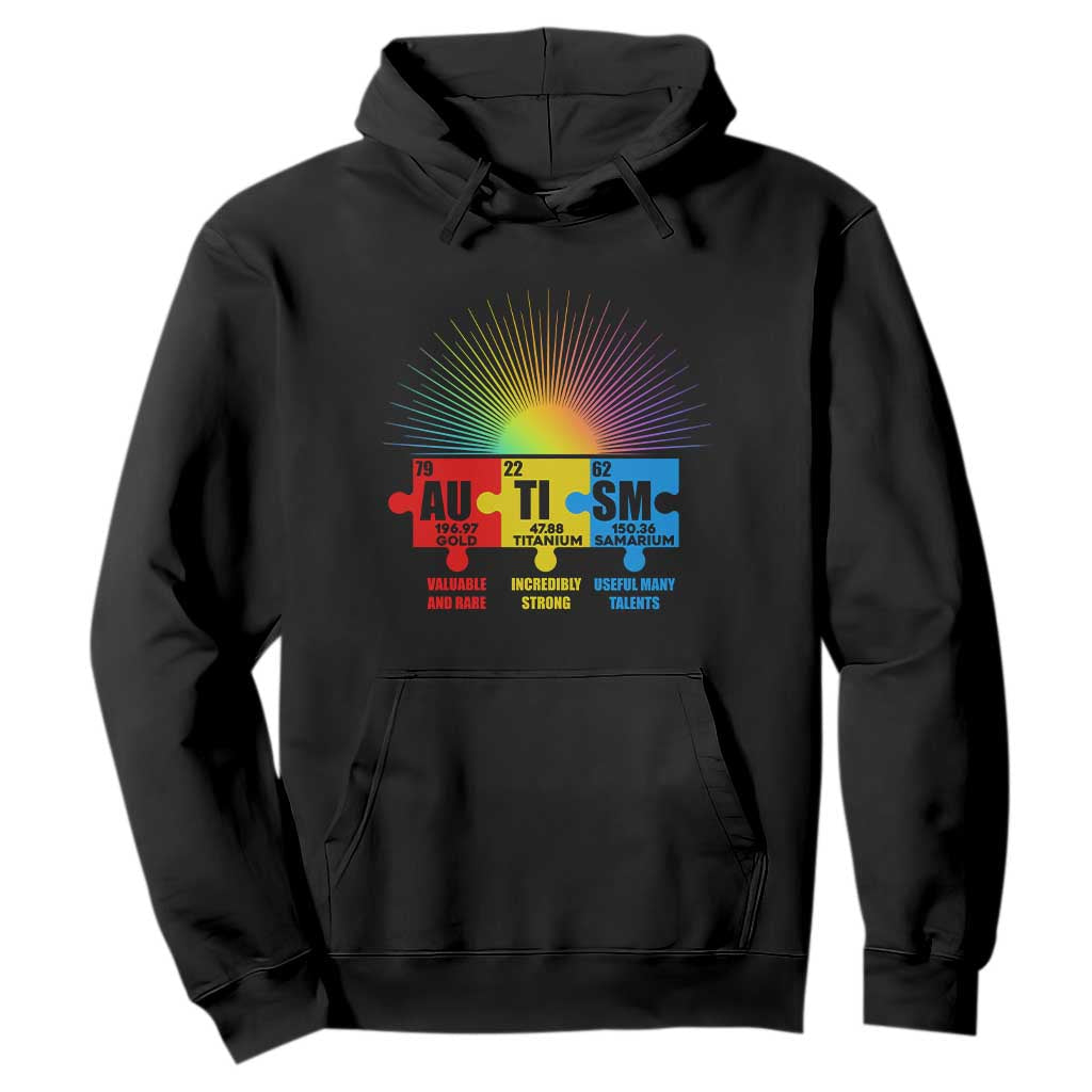 Autism Definition Hoodie Chemical Element Periodic Table Puzzle Piece TS02 Black Printyourwear