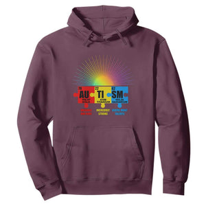 Autism Definition Hoodie Chemical Element Periodic Table Puzzle Piece TS02 Maroon Printyourwear