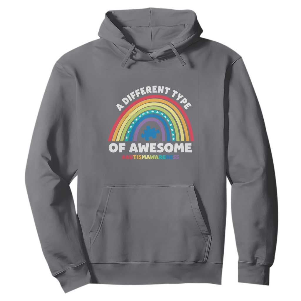 Autism Awareness Hoodie A Different Type Of Awesome Rainbow Puzzle Piece TS02 Charcoal Printyourwear