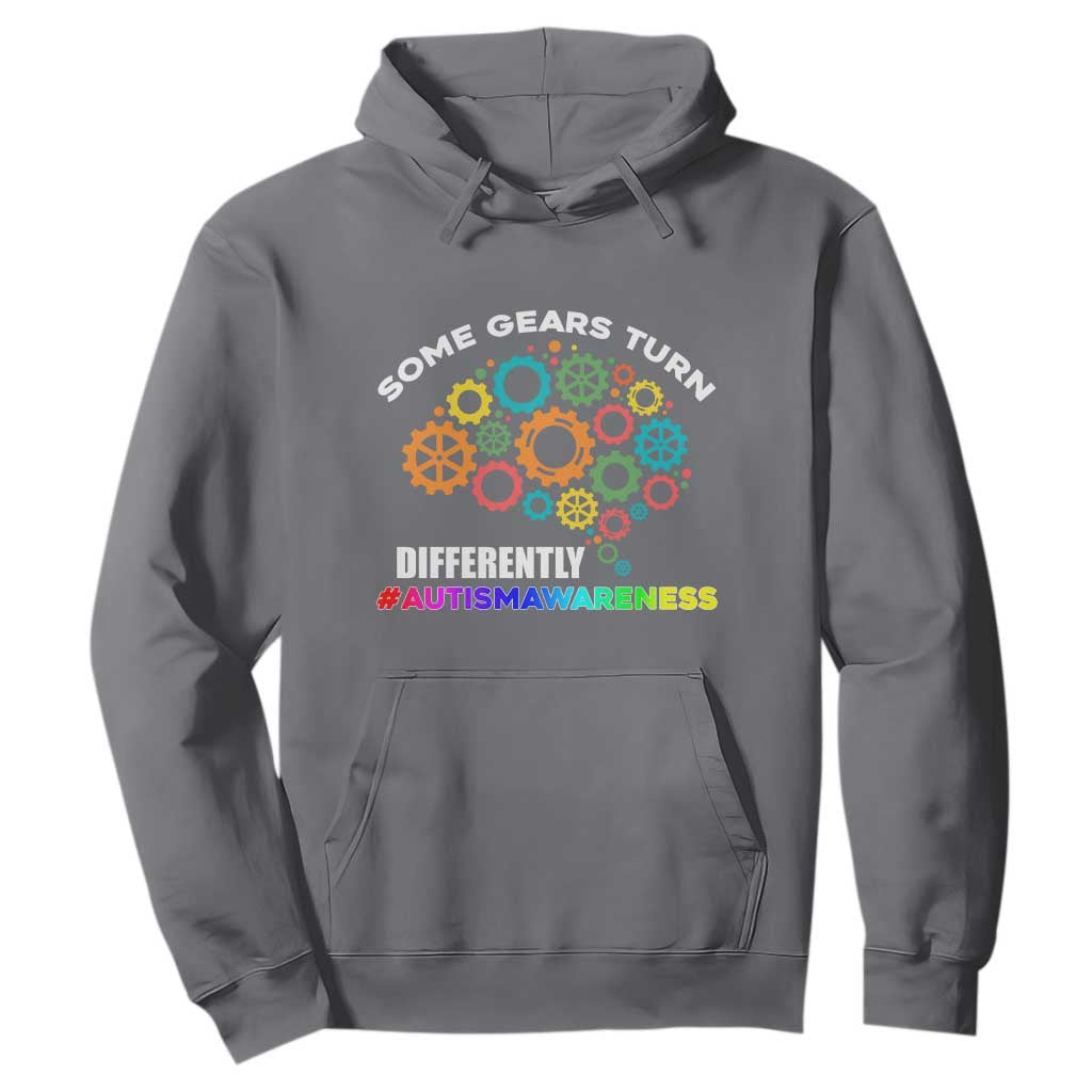 Autism Awareness Hoodie Some Gears Turn Differently Acceptance Neurodiversity Brain Gear TS02 Charcoal Printyourwear