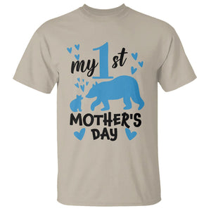 My First Mother's Day T Shirt New Mom Mama Bear Blue Baby Boy TS02 Sand Printyourwear