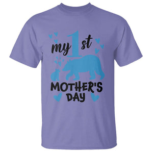My First Mother's Day T Shirt New Mom Mama Bear Blue Baby Boy TS02 Violet Printyourwear