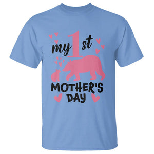My First Mother's Day T Shirt New Mom Mama Bear Pink Baby Girl TS02 Carolina Blue Printyourwear