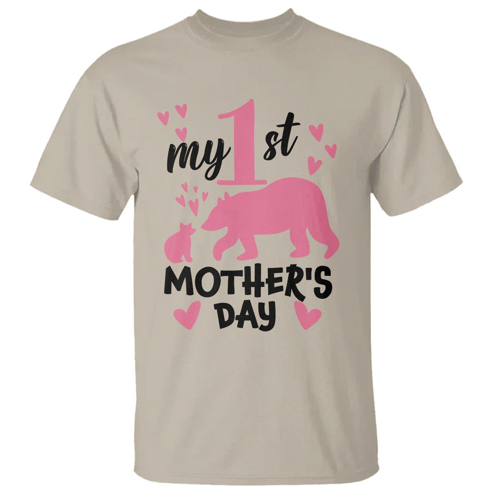 My First Mother's Day T Shirt New Mom Mama Bear Pink Baby Girl TS02 Sand Printyourwear