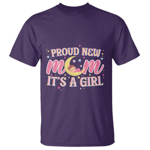 First Mother's Day T Shirt Proud New Mom It's A Girl Pink Baby TS02 Purple Printyourwear