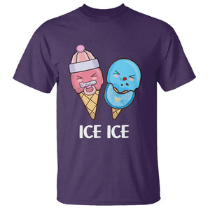 First Mother's Day T Shirt Ice Ice Baby Blue Pink Icecream TS02 Purple Printyourwear