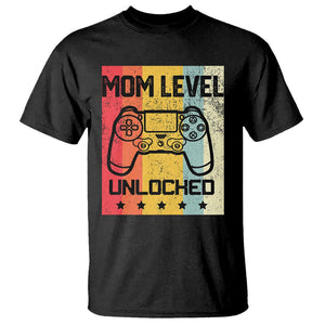 Funny New Mom T Shirt Level Unlocked Retro Video Game Controller TS02 Black Printyourwear