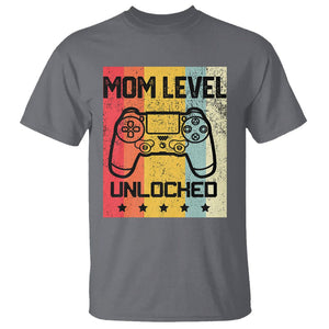 Funny New Mom T Shirt Level Unlocked Retro Video Game Controller TS02 Charcoal Printyourwear