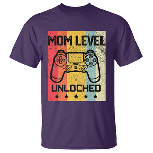 Funny New Mom T Shirt Level Unlocked Retro Video Game Controller TS02 Purple Printyourwear