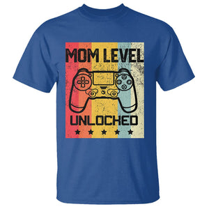 Funny New Mom T Shirt Level Unlocked Retro Video Game Controller TS02 Royal Blue Printyourwear