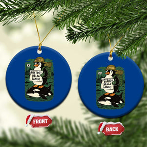 Funny Penguin Resist Ceramic Ornament No Tarriffs Activism Graphic TS02 1pc Blue Print Your Wear