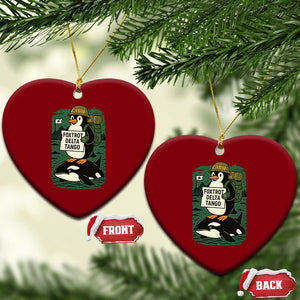 Funny Penguin Resist Ceramic Ornament No Tarriffs Activism Graphic TS02 Print Your Wear