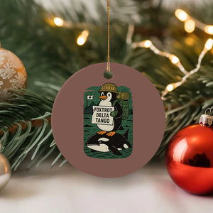 Funny Penguin Resist Ceramic Ornament No Tarriffs Activism Graphic TS02 1pc Mocha Print Your Wear