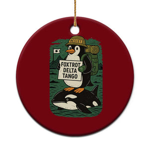 Funny Penguin Resist Ceramic Ornament No Tarriffs Activism Graphic TS02 1pc Red Print Your Wear
