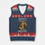 Funny Jesus V-Neck Knit Sweater Vest Coming Out Of My Cave And I've Been Doing Just Fine TS02 Navy Red Print Your Wear
