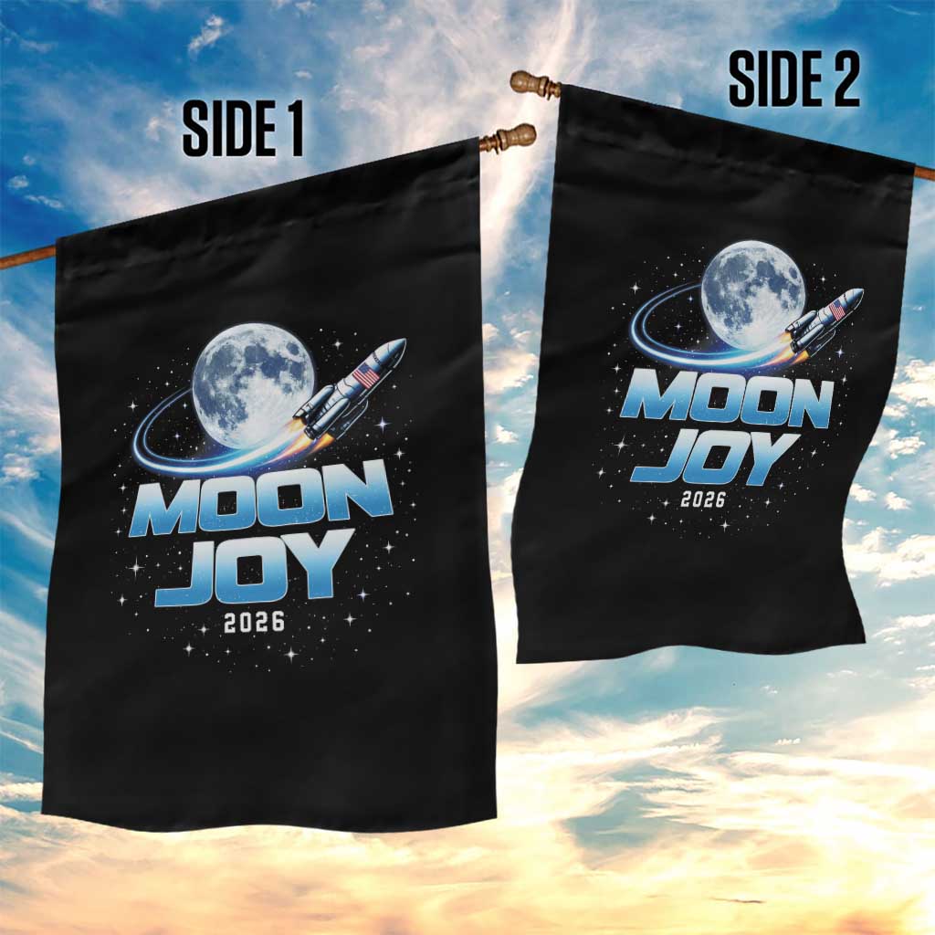 Celestial Moon Joy 2026 Garden Flag Rocket Launch '26 Lunar Mission Celebration TS02 Print Your Wear