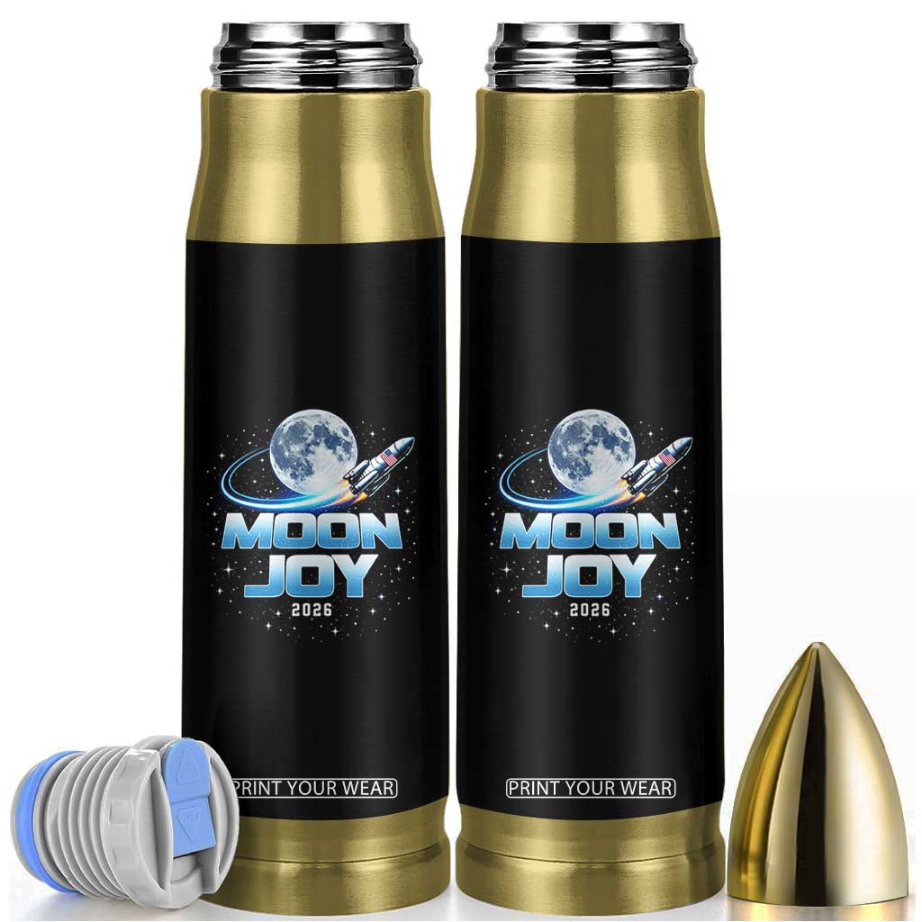 Celestial Moon Joy 2026 Bullet Tumbler Rocket Launch '26 Lunar Mission Celebration TS02 Black Print Your Wear