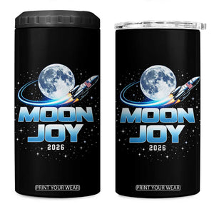 Celestial Moon Joy 2026 4 in 1 Can Cooler Tumbler Rocket Launch '26 Lunar Mission Celebration TS02 One Size: 16 oz Black Print Your Wear