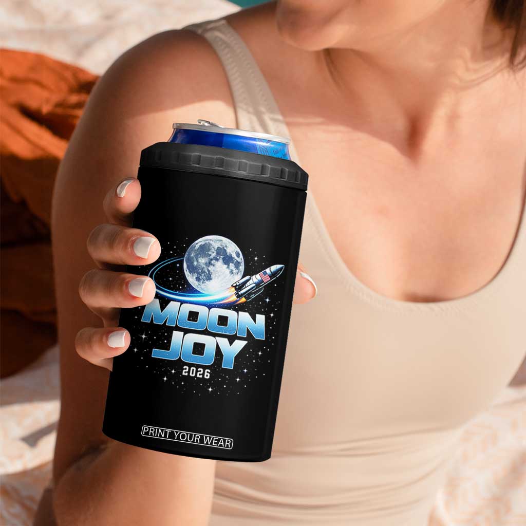 Celestial Moon Joy 2026 4 in 1 Can Cooler Tumbler Rocket Launch '26 Lunar Mission Celebration TS02 Print Your Wear