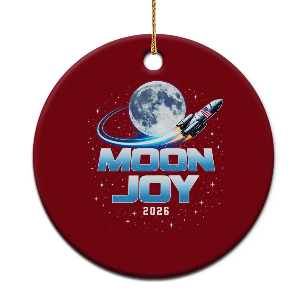 Celestial Moon Joy 2026 Ceramic Ornament Rocket Launch '26 Lunar Mission Celebration TS02 1pc Red Print Your Wear