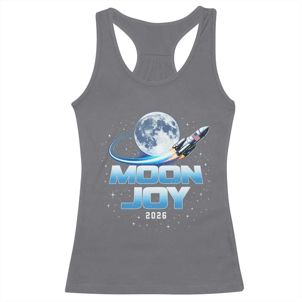 Celestial Moon Joy 2026 Racerback Tank Top Rocket Launch '26 Lunar Mission Celebration TS02 Charcoal Print Your Wear