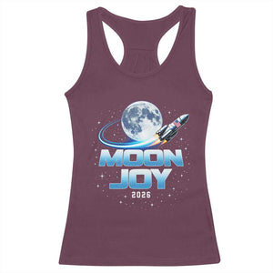 Celestial Moon Joy 2026 Racerback Tank Top Rocket Launch '26 Lunar Mission Celebration TS02 Maroon Print Your Wear
