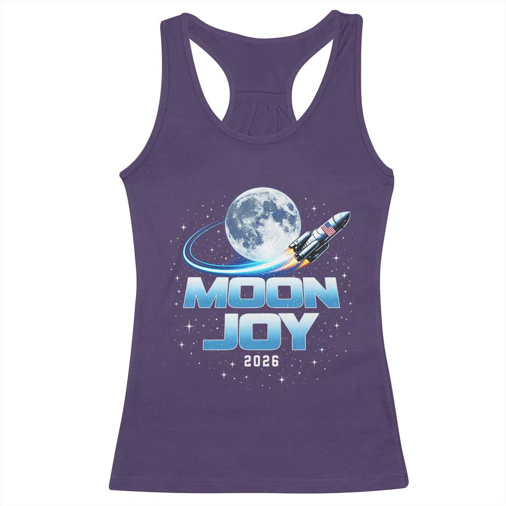 Celestial Moon Joy 2026 Racerback Tank Top Rocket Launch '26 Lunar Mission Celebration TS02 Purple Print Your Wear