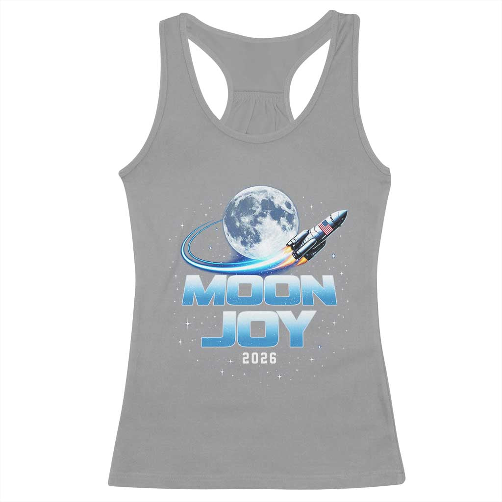 Celestial Moon Joy 2026 Racerback Tank Top Rocket Launch '26 Lunar Mission Celebration TS02 Sport Gray Print Your Wear