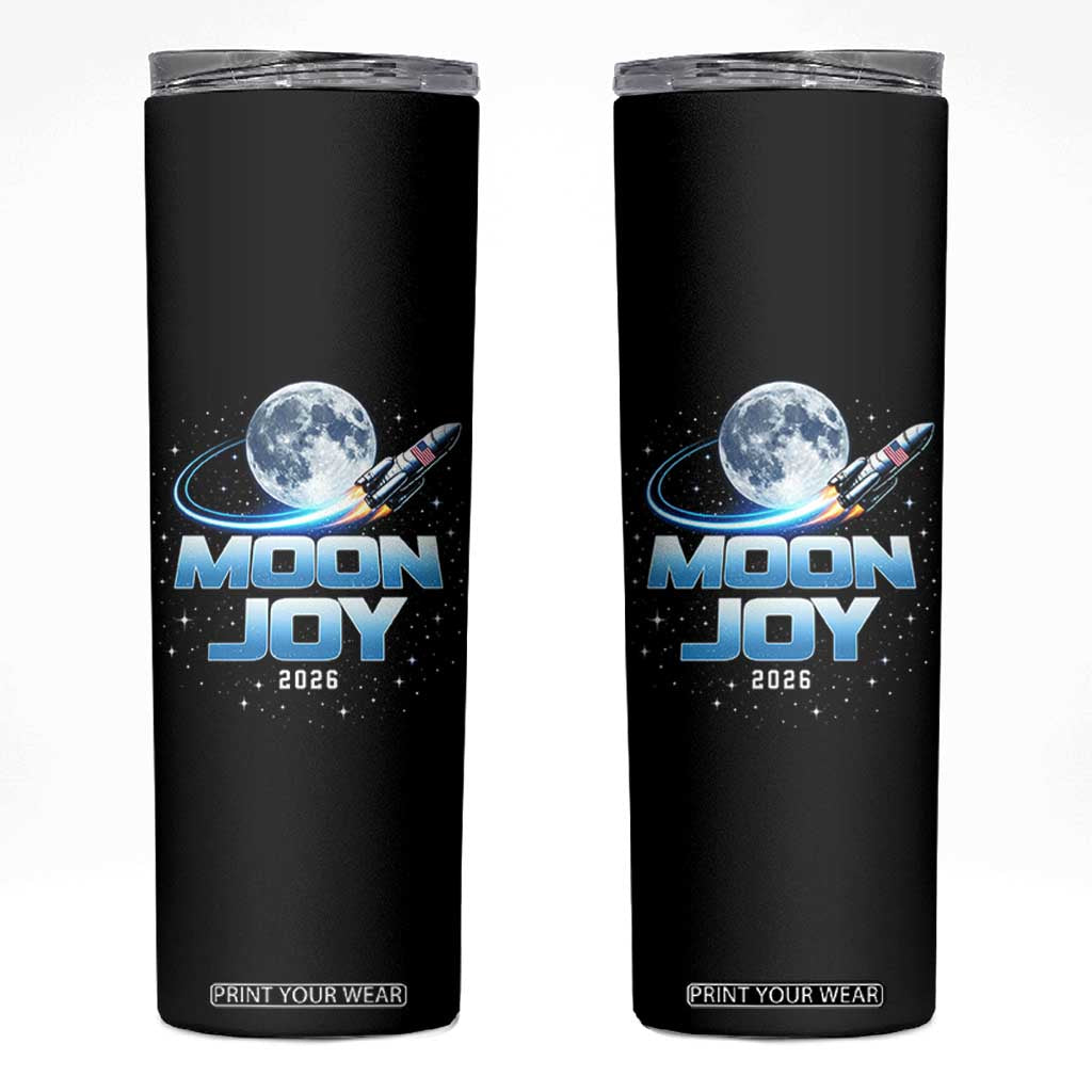 Celestial Moon Joy 2026 Skinny Tumbler Rocket Launch '26 Lunar Mission Celebration TS02 Black Print Your Wear