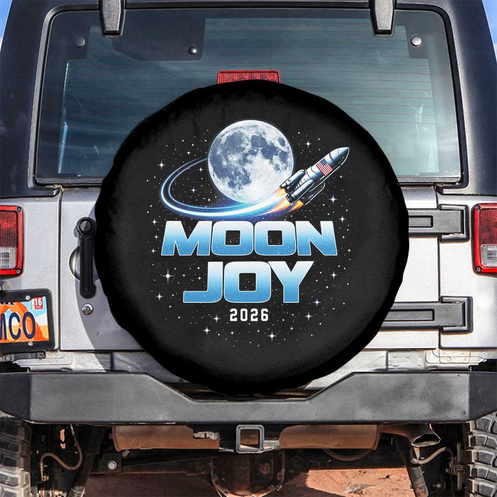 Celestial Moon Joy 2026 Spare Tire Cover Rocket Launch '26 Lunar Mission Celebration TS02 No hole Black Print Your Wear