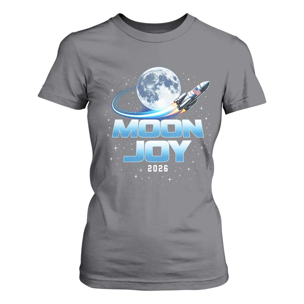Celestial Moon Joy 2026 T Shirt For Women Rocket Launch '26 Lunar Mission Celebration TS02 Charcoal Print Your Wear