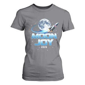 Celestial Moon Joy 2026 T Shirt For Women Rocket Launch '26 Lunar Mission Celebration TS02 Charcoal Print Your Wear