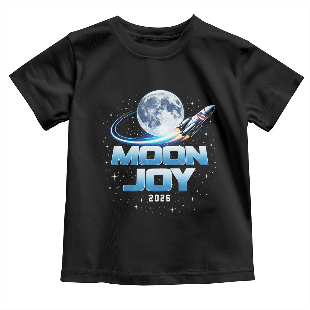 Celestial Moon Joy 2026 Toddler T Shirt Rocket Launch '26 Lunar Mission Celebration TS02 Black Print Your Wear