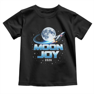 Celestial Moon Joy 2026 Toddler T Shirt Rocket Launch '26 Lunar Mission Celebration TS02 Black Print Your Wear