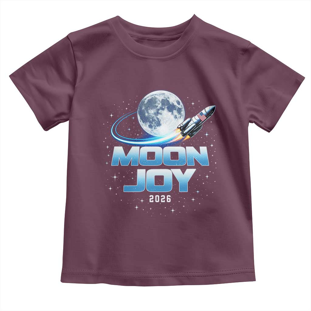 Celestial Moon Joy 2026 Toddler T Shirt Rocket Launch '26 Lunar Mission Celebration TS02 Maroon Print Your Wear