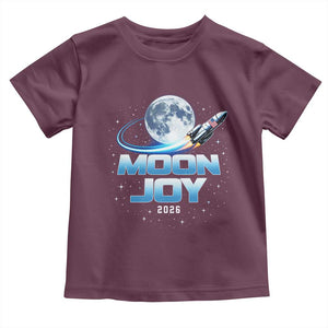 Celestial Moon Joy 2026 Toddler T Shirt Rocket Launch '26 Lunar Mission Celebration TS02 Maroon Print Your Wear