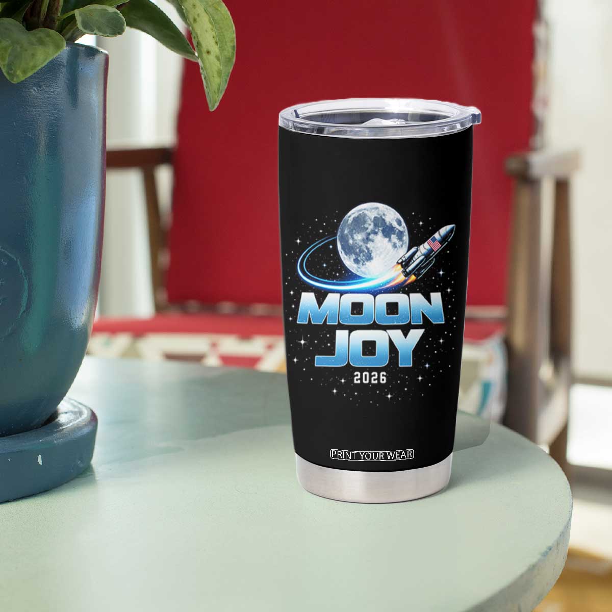 Celestial Moon Joy 2026 Tumbler Cup Rocket Launch '26 Lunar Mission Celebration TS02 Print Your Wear