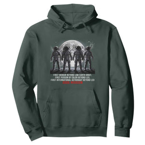 Historic 2026 Lunar Mission Crew Celebration Hoodie Proud To Be Beyond Low Earth Orbit TS02 Dark Forest Green Print Your Wear