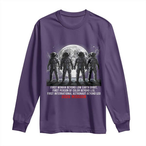 Historic 2026 Lunar Mission Crew Celebration Long Sleeve Shirt Proud To Be Beyond Low Earth Orbit TS02 Purple Print Your Wear