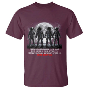 Historic 2026 Lunar Mission Crew Celebration T Shirt Proud To Be Beyond Low Earth Orbit TS02 Maroon Print Your Wear