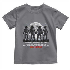 Historic 2026 Lunar Mission Crew Celebration Toddler T Shirt Proud To Be Beyond Low Earth Orbit TS02 Charcoal Print Your Wear