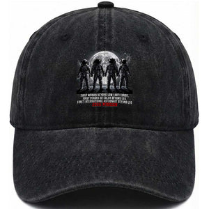 Historic 2026 Lunar Mission Crew Celebration Washed Cotton Baseball Cap Proud To Be Beyond Low Earth Orbit TS02 Print Your Wear