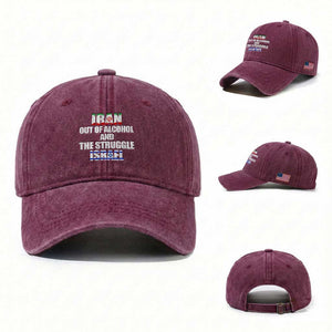 Iran Out Of Alcohol And The Struggle Israel Flag Washed Cotton Baseball Cap Funny Wordplay Political Satire TS02 Washed Cap Universal Fit Burgundy Print Your Wear