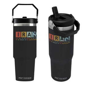 Iran The War Is Meant To Be Continuous Vintage Graphic Flip Straw Tumbler Orwell Quotes Geopolitical Satire TS02 One Size: 30 oz Black Print Your Wear