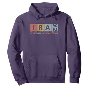 Iran The War Is Meant To Be Continuous Vintage Graphic Hoodie Orwell Quotes Geopolitical Satire TS02 Purple Print Your Wear