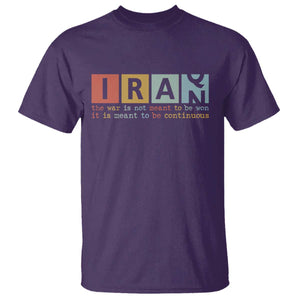 Iran The War Is Meant To Be Continuous Vintage Graphic T Shirt Orwell Quotes Geopolitical Satire TS02 Purple Print Your Wear